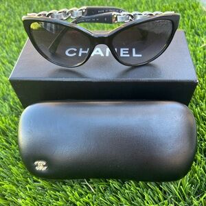 Chanel Cat Eye Chain Link Sunglasses